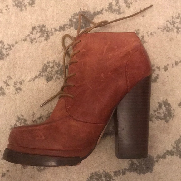 Aldo Platform Booties - Brown Leather - Picture 3 of 7